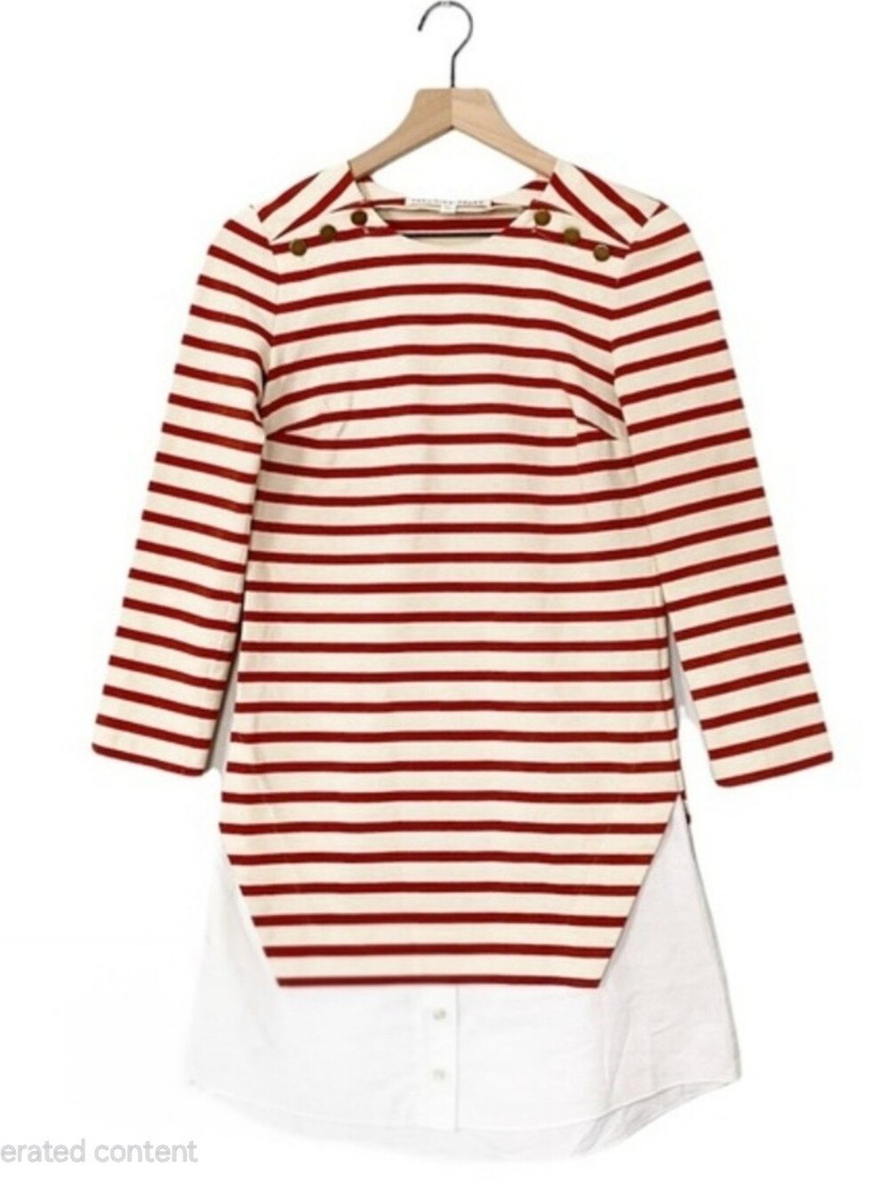 Veronica Beard Charter Layered Striped Shirt Dress